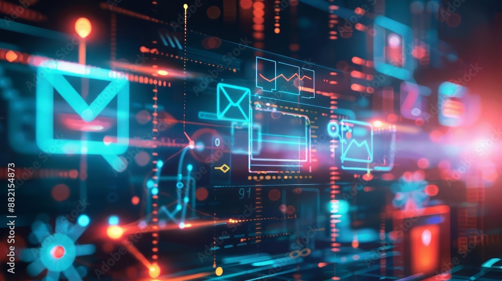 Banner for business illustrating the power of email communications in enhancing digital marketing efforts Banner for business illustrating the power of email communications in enhancing digital marketing efforts