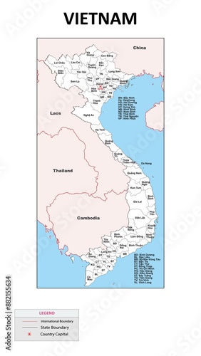 Obraz na plátne Vietnam Map