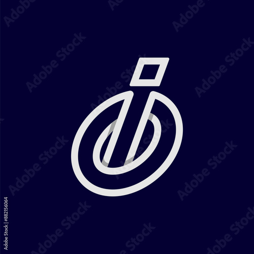 Initial IO or OI Letter Logo, Monogram Logo letter I with O combination, design logo template, vector illustration