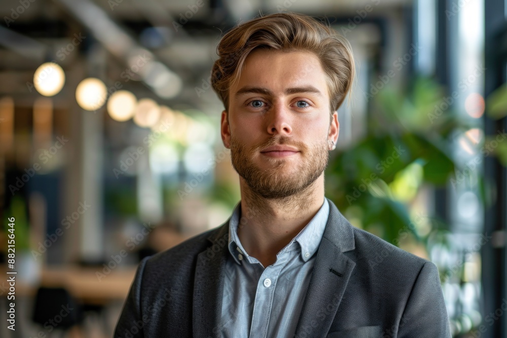 Young professional portrait with a modern building in the background Young professional portrait with a modern building in the background