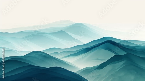 A minimalist wallpaper featuring abstract mountain shapes