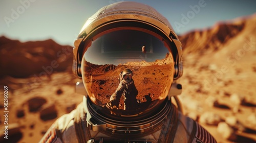 astronaut on the surface of Mars