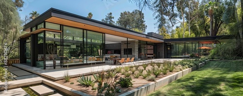Modernist masterpiece with floor-to-ceiling windows and sleek finishes.