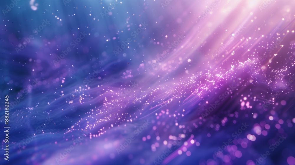 Fototapeta premium Spiritual divine light, calming and peaceful atmosphere with neon blue and pink/purple colors. Horizontal abstract wallpaper background illustration
