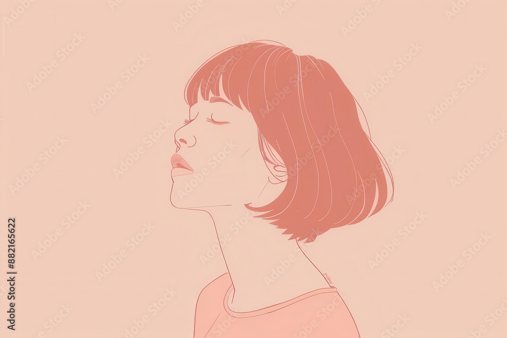 minimalist art featuring an anime character with their head facing frontward rendered in clean simple lines and soft pastel colors evoking a sense of calm and simplicity minimalist art featuring an anime character with their head facing frontward rendered in clean simple lines and soft pastel colors evoking a sense of calm and simplicity