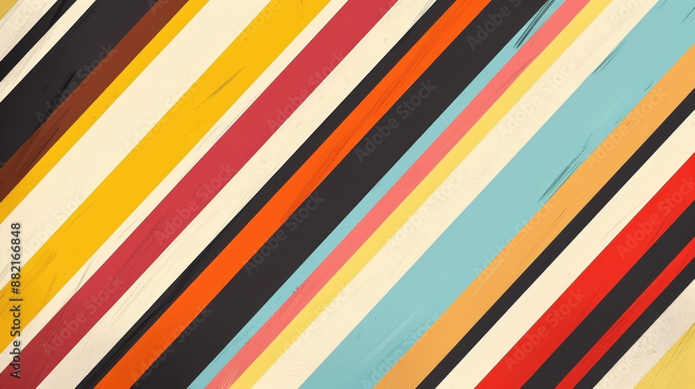 A dynamic diagonal stripe pattern with alternating colors in bold shades. The slanted lines create a sense of movement and direction. A dynamic diagonal stripe pattern with alternating colors in bold shades. The slanted lines create a sense of movement and direction.