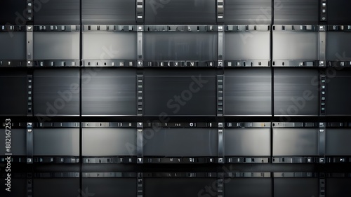 Grey film frames strips background Generative AI