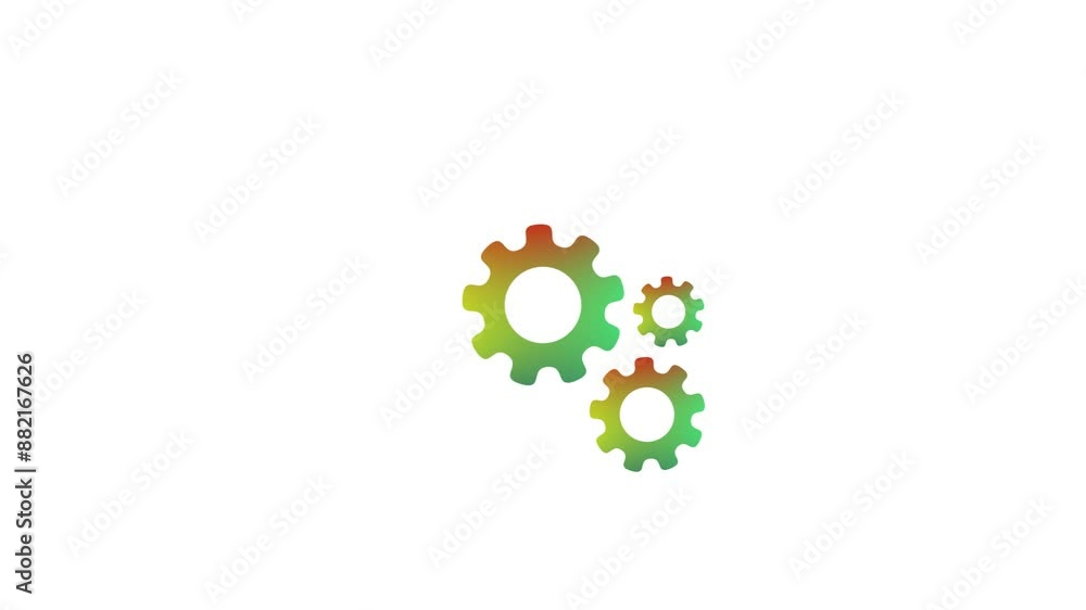 gradient color gear icon animation. setting icon concept. gradient color gear icon animation. setting icon concept.