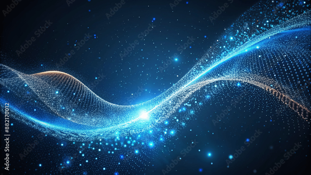 digital particles wave and light abstract background digital particles wave and light abstract background