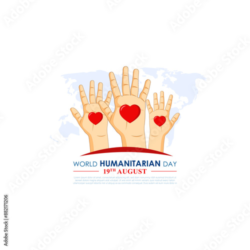 Vector illustration of World Humanitarian Day social media feed template