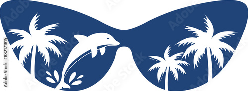 Sunglasses Palm Trees Summer Vacation 