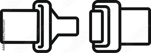 Plumbing fixture pipe connector icon set detailing two different connection types for water system installation