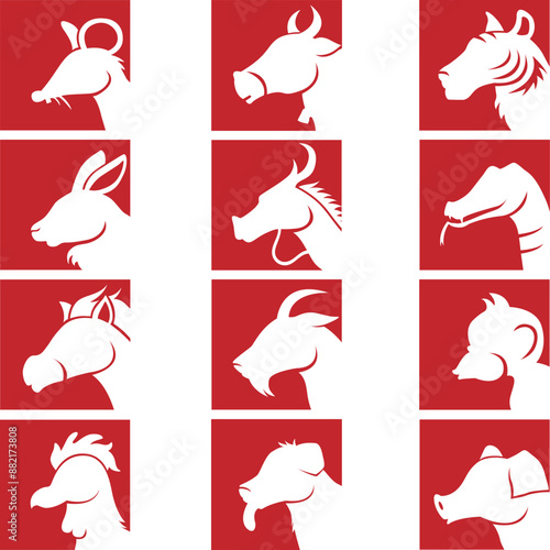 Chinese zodiac animal icons