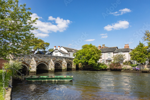 Quadro su tela Stone bridge spanning the River Avon in Christchurch, Dorset, England