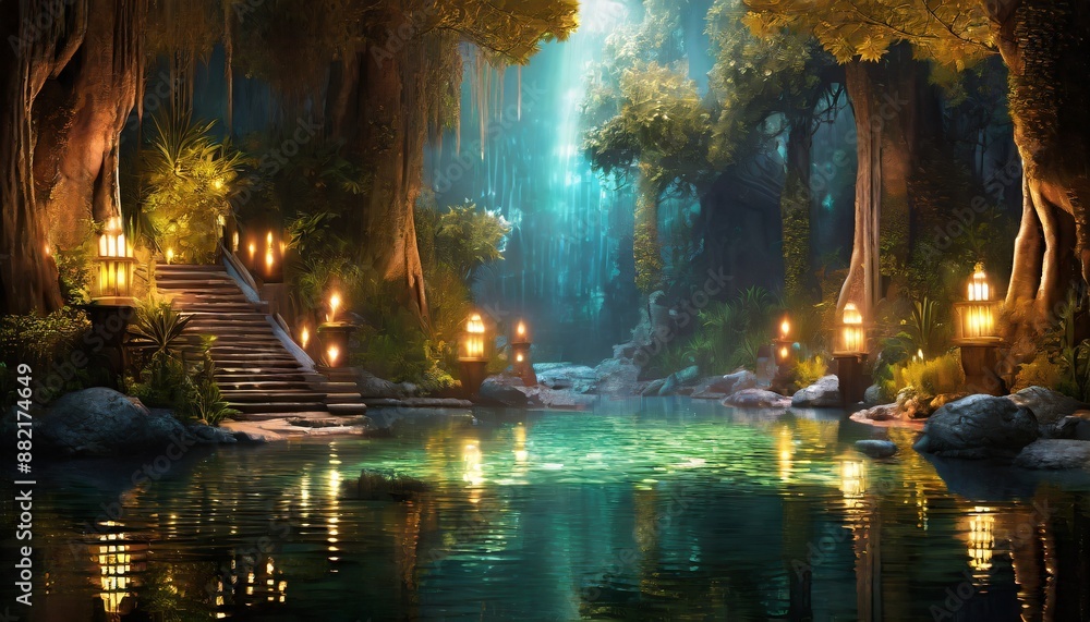 tropical island at night tropical island at night