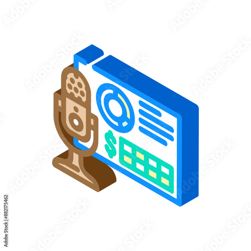 podcast monetization isometric icon vector. podcast monetization sign. isolated symbol illustration