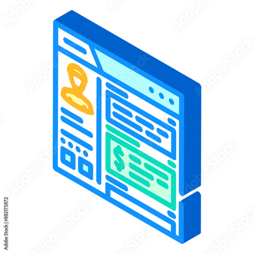 blog monetization isometric icon vector. blog monetization sign. isolated symbol illustration
