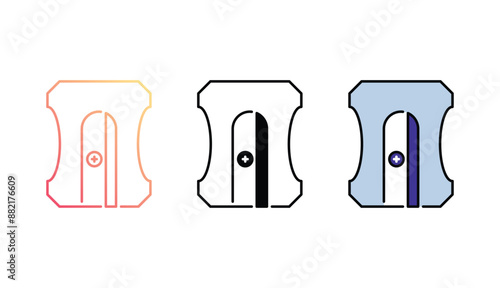 Sharpener icon design with white background stock illustration