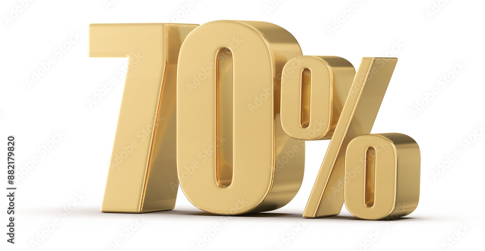 70 Percent Off Sale Gold Number 3D 70 Percent Off Sale Gold Number 3D