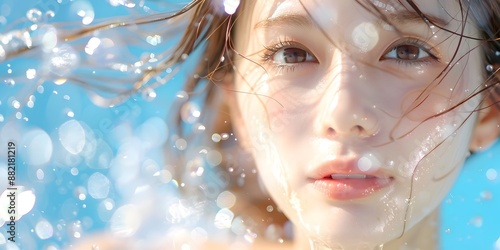 清楚で美しい女性と背景