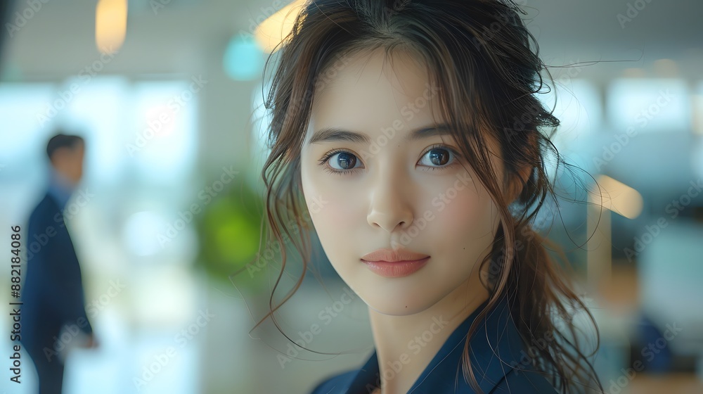 清楚で美しい女性と背景 清楚で美しい女性と背景