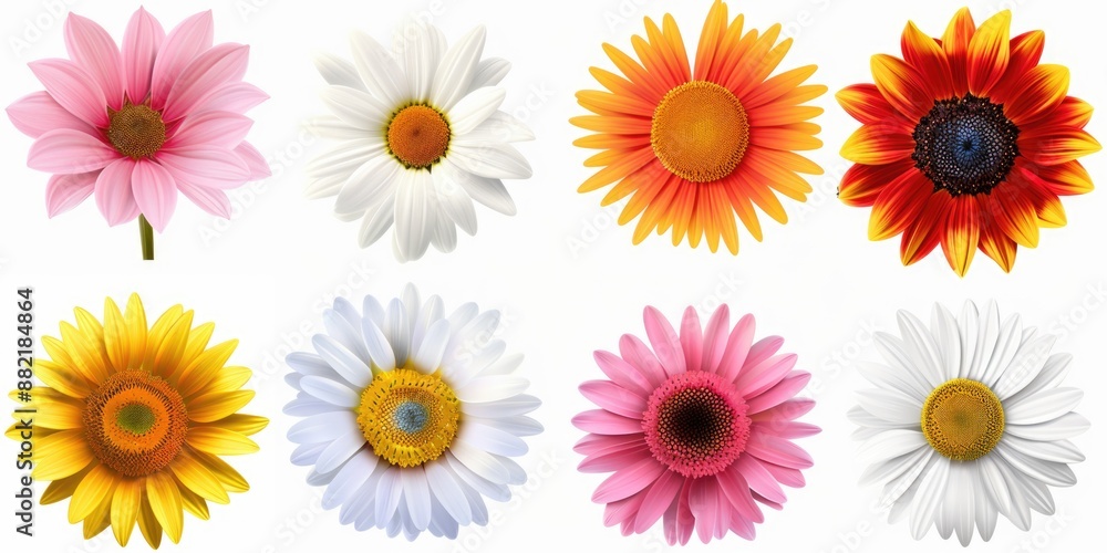 Mixed flowers on a white background Mixed flowers on a white background
