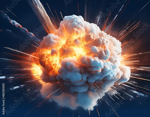  Explosion- A powerful explosion, isolated on a transparent background - Generative AI. _1(109)