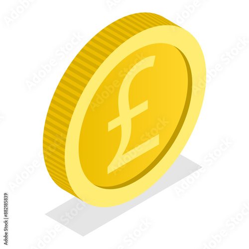 3D Isometric Flat Illustration of World Currency Coins, Elements of Design. Item 8