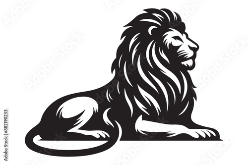 lion Animal Silhouettes vector illustration - Generative AI