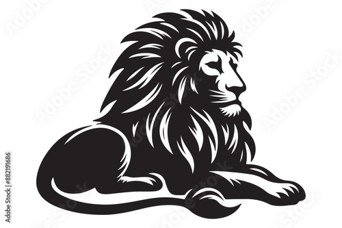 lion Animal Silhouettes vector illustration - Generative AI