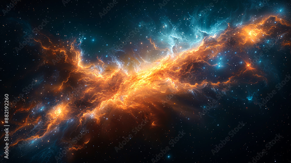 Fototapeta premium background comet and nebula on space