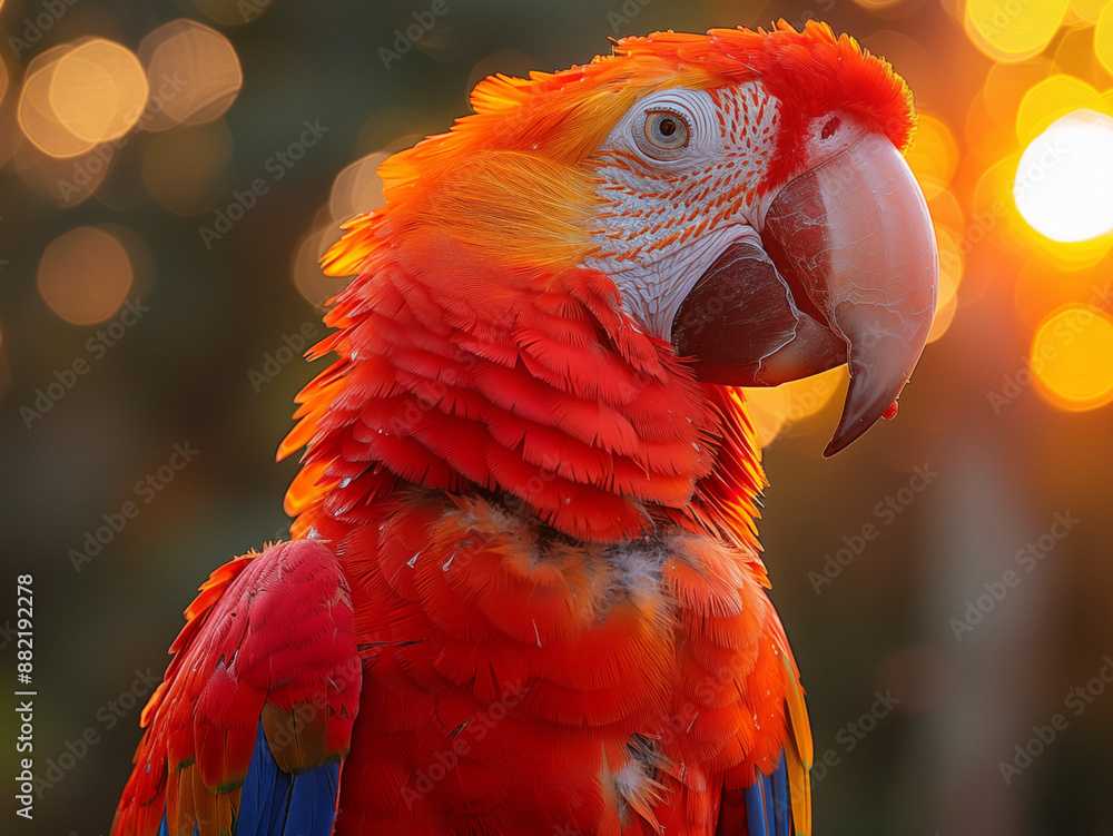 Fototapeta premium Parrot in the wild. Beautiful extreme close-up. 