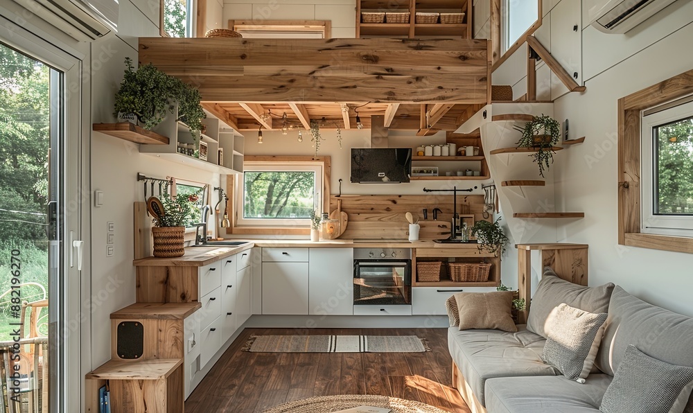 Stylish tiny home with a functional design. Stylish tiny home with a functional design.