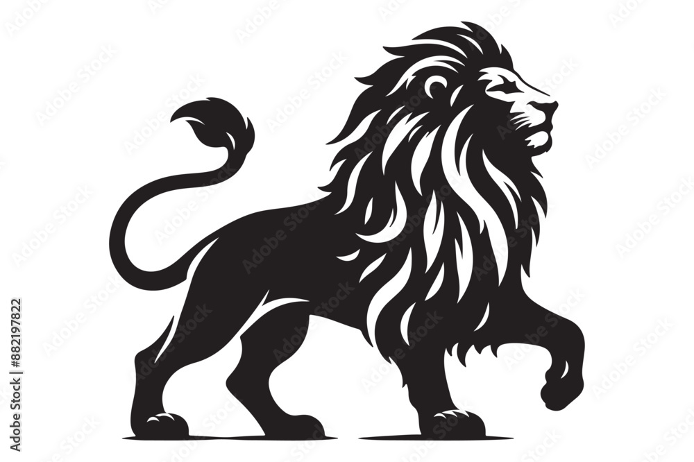 lion Animal Silhouettes vector illustration - Generative AI lion Animal Silhouettes vector illustration - Generative AI