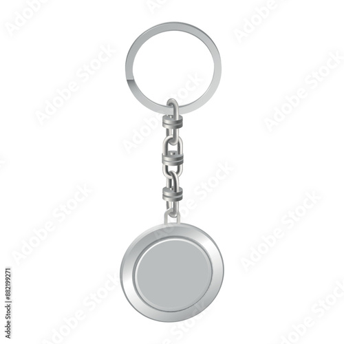 Blank Silver Key Chain With Ring and Chain
