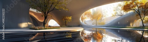 Design an innovative and sustainable pavilion for a city park