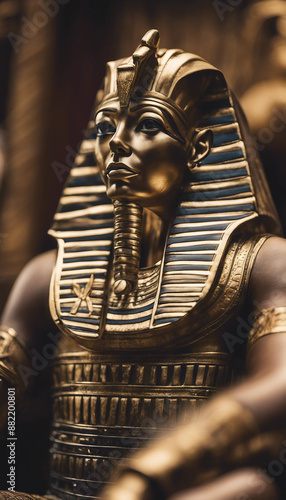 Timeless royalty egyptian pharaoh portrait depicting the commanding presence of a pharaoh detailed a