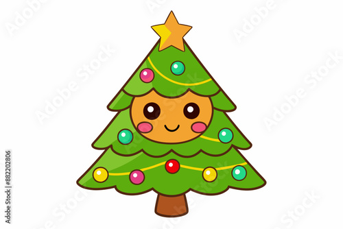 Wallpaper Mural vector-decorated-christmas-tree-set-isolated Torontodigital.ca