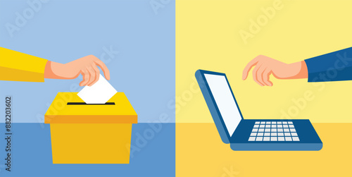 Electronic voting in elections. Online voting and election concept.