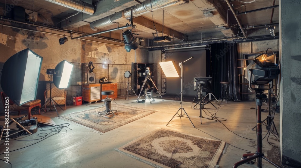 A photo studio equipped with modern equipment and interesting locations. A photo studio equipped with modern equipment and interesting locations.