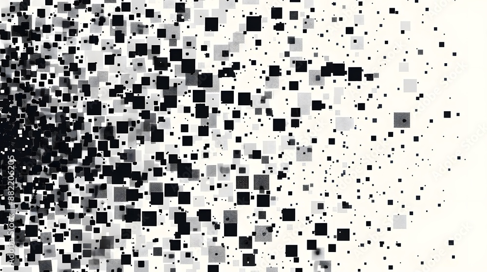 Modern Stylish Halftone Technology Seamless Texture. Tech Abstract Background with Random Size Pixels. Vector Chaotic Squares Mosaic Pattern. Vector Tiles. Modern Stylish Halftone Technology Seamless Texture. Tech Abstract Background with Random Size Pixels. Vector Chaotic Squares Mosaic Pattern. Vector Tiles.