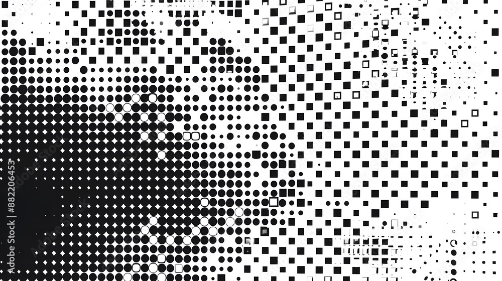 Modern Stylish Halftone Technology Seamless Texture. Tech Abstract Background with Random Size Pixels. Vector Chaotic Squares Mosaic Pattern. Vector Tiles. Modern Stylish Halftone Technology Seamless Texture. Tech Abstract Background with Random Size Pixels. Vector Chaotic Squares Mosaic Pattern. Vector Tiles.