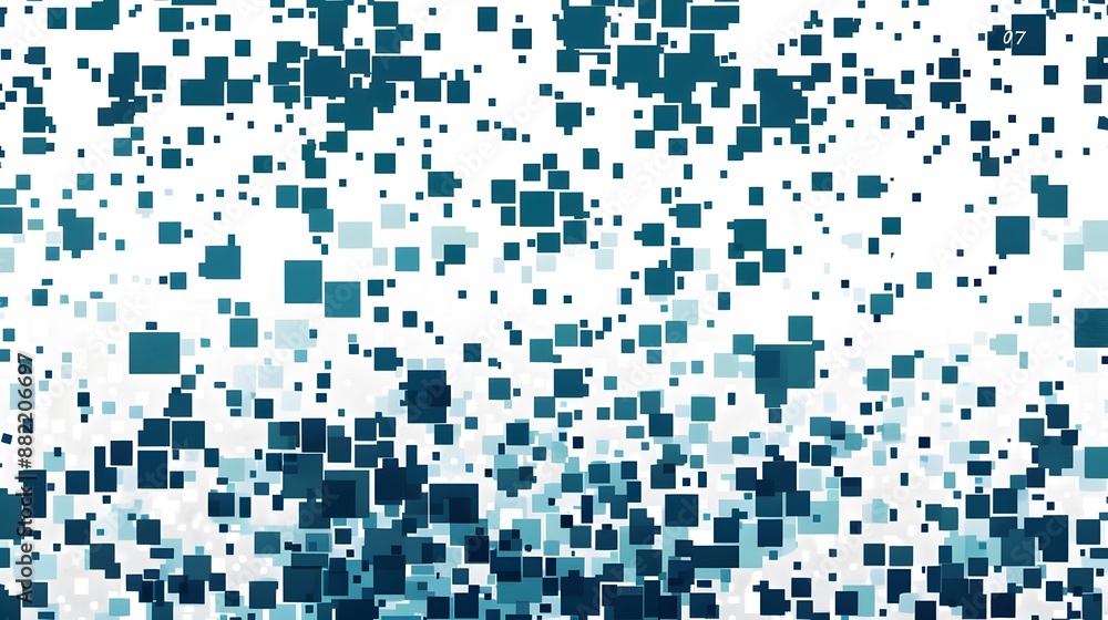 Fototapeta premium Modern Stylish Halftone Technology Seamless Texture. Tech Abstract Background with Random Size Pixels. Vector Chaotic Squares Mosaic Pattern. Vector Tiles.