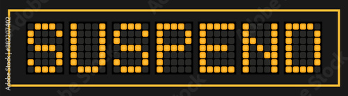 Orange color led banner in word suspend on black background