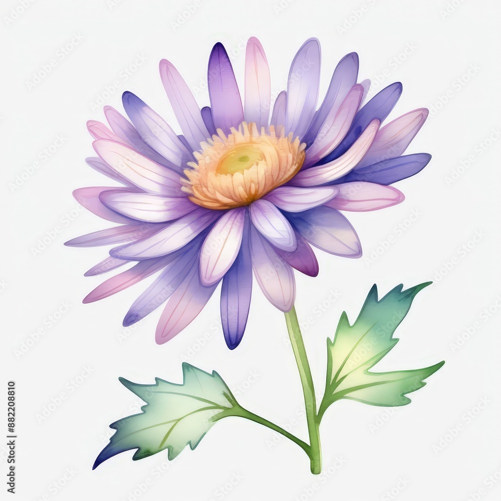 Watercolor Purple Flower. Watercolor Purple Flower.