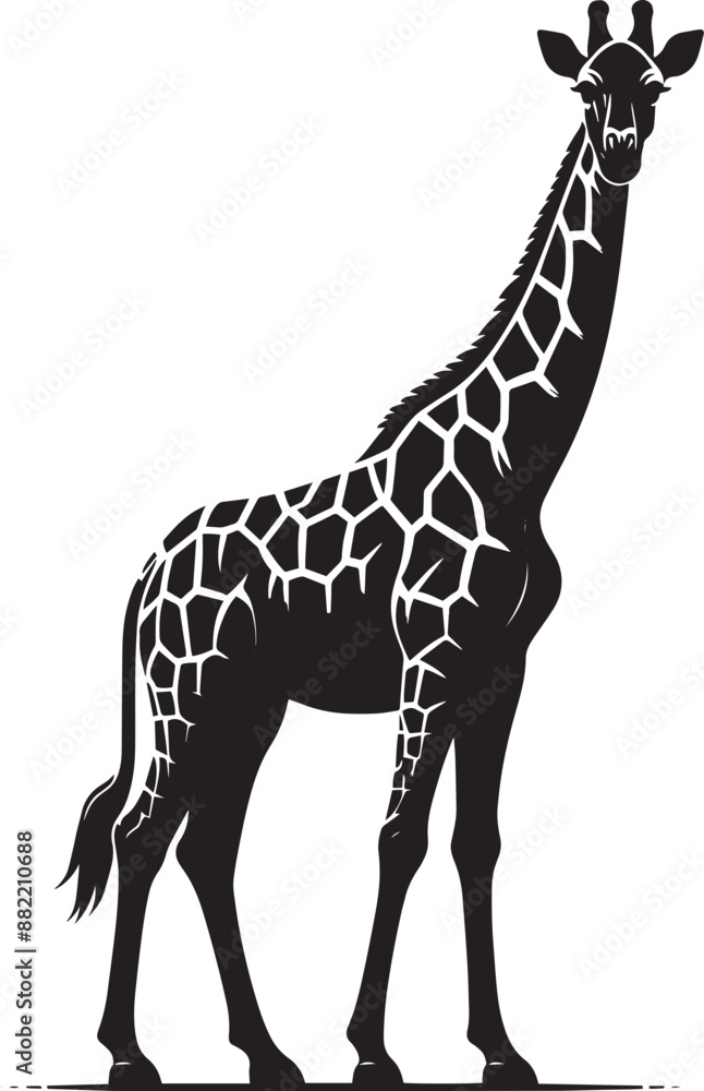 Obraz premium Zebra Silhouette isolated on white background Minimalist elephant vector shape icon
