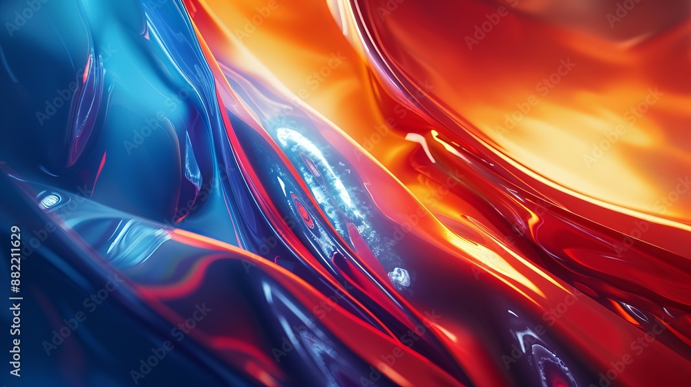 Abstract Blue and Orange Wavy Texture Abstract Blue and Orange Wavy Texture