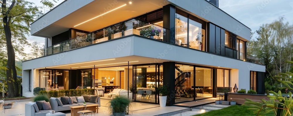 Contemporary house with large outdoor space. Contemporary house with large outdoor space.