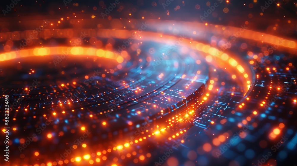 Fototapeta premium Abstract Circuit Board With Lights