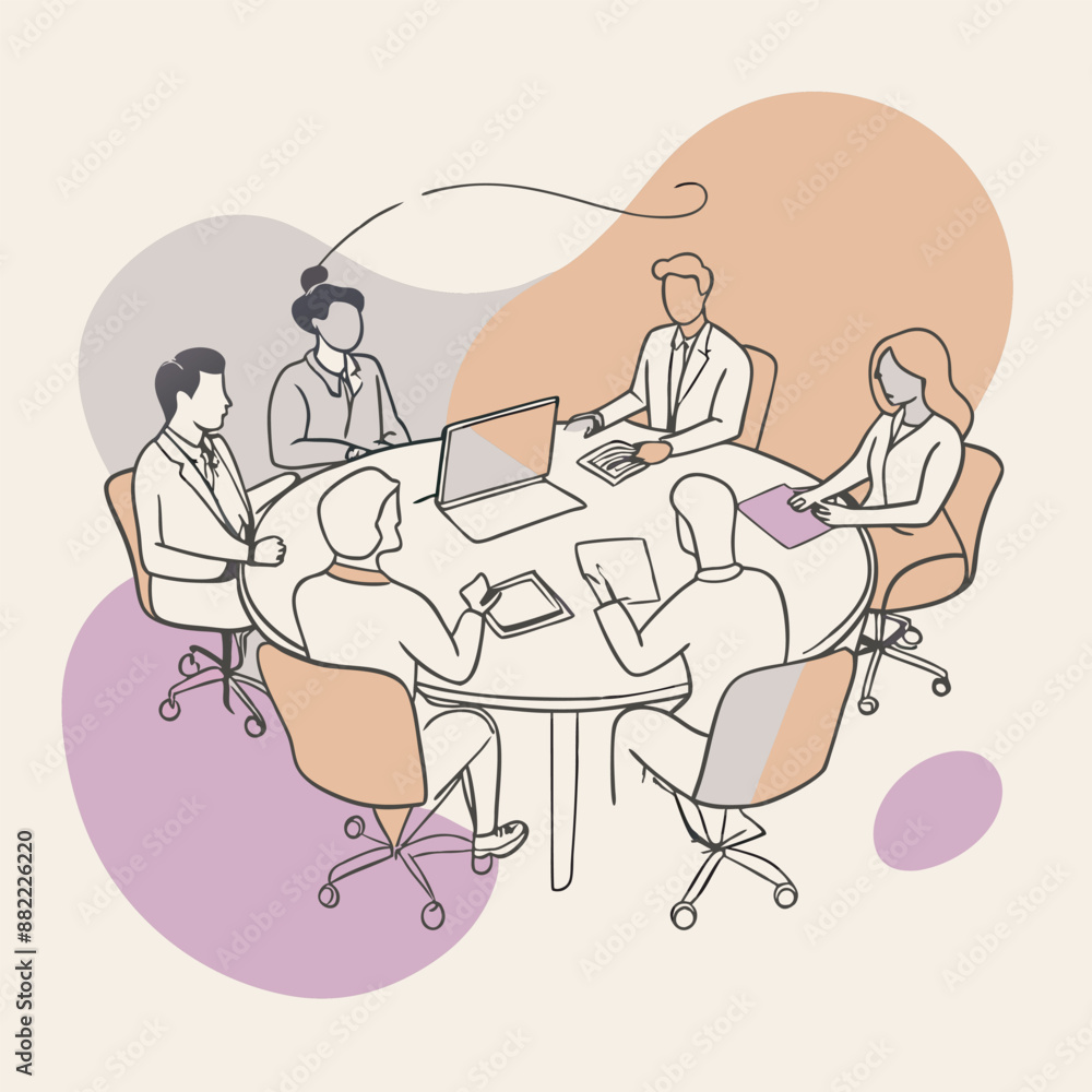 Discussion about new business plan, Business meeting teamwork and communication concept. Vector illustration. Discussion about new business plan, Business meeting teamwork and communication concept. Vector illustration.
